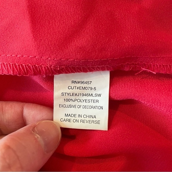 Eyeshadow Coral Red Eyelet Long Sleeve Top Blouse Large NWT - Picture 8 of 10